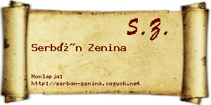 Serbán Zenina névjegykártya